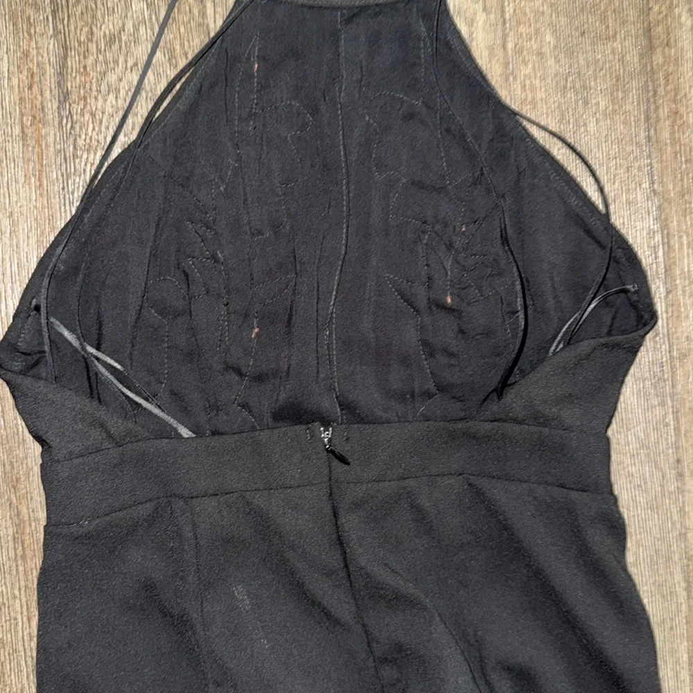 Luxxel Floral Embroidered Black Jumpsuit